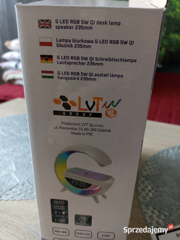 Nowy radiobudzik lampka ladowarka biały Wyposażenie wnętrz Maksymilianowo