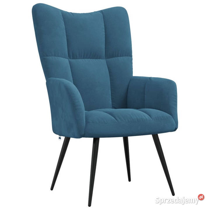 Fotel niebieski obity aksamitem WM328083 Warszawa
