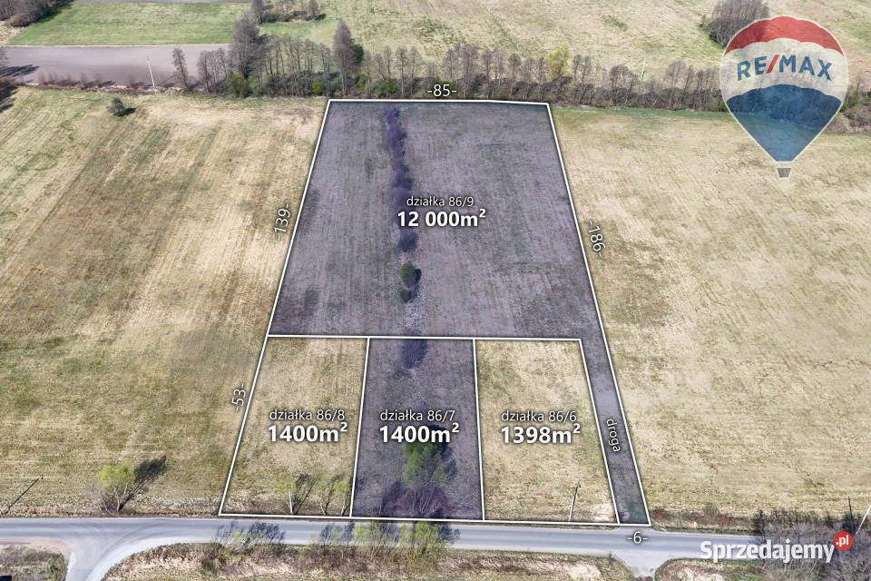 Działka 13 400 m2 z warunkami zabudowy Ładne