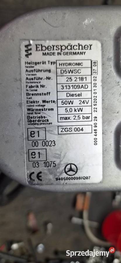 Webasto wodne Hydronic D5WSC 24v MB Vario Jarocin
