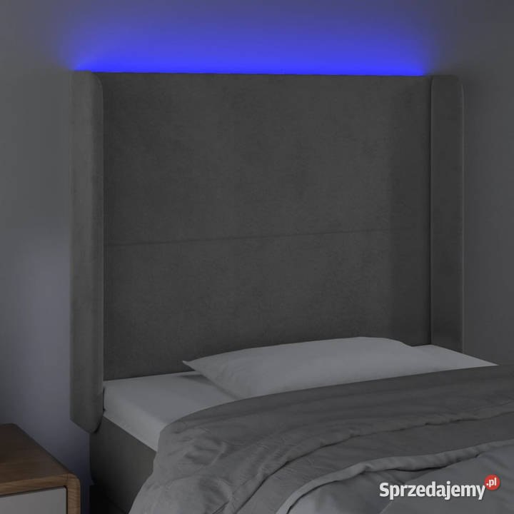 Zagłówek do łóżka z LED jasnoszary 83x16x118128 Warszawa sprzedam