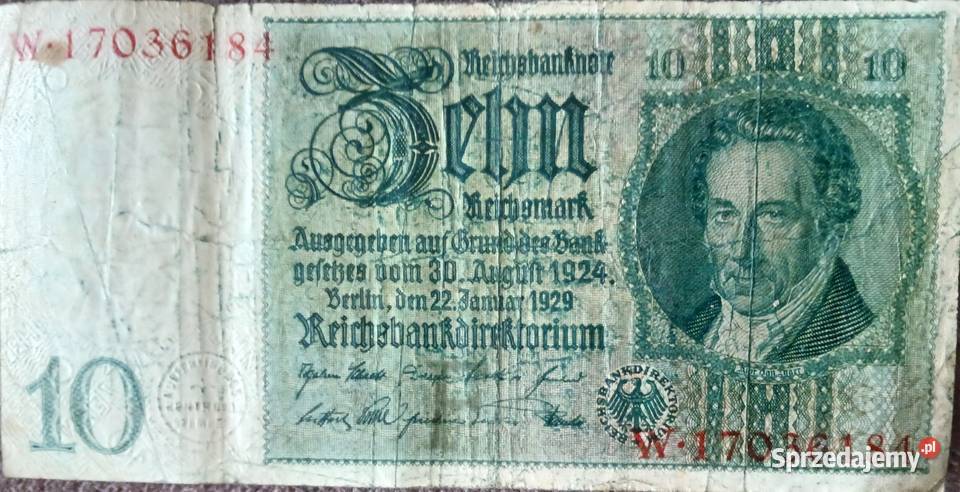 10 Marek Niemcy 1929 r seria W Konin