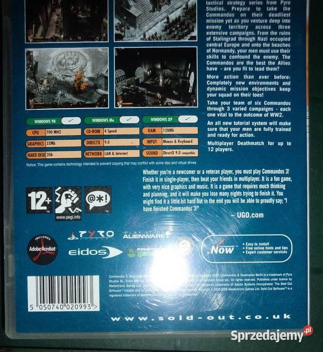 gra Commandos 3 Destination on Berlin ENGLISH PC strategiczne Rzeszów sprzedam
