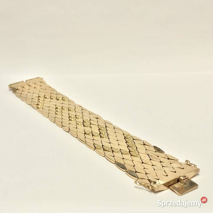 Złota BRANSOLETKA damska 18K półsztywna CUDOWNA złote Warszawa