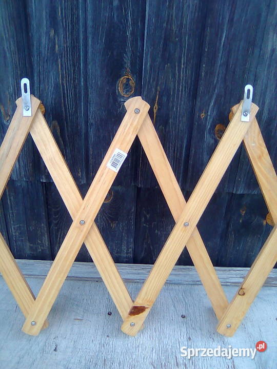 Rozkładany harmonijkowy nożycowy wieszak drewno wielkopolskie