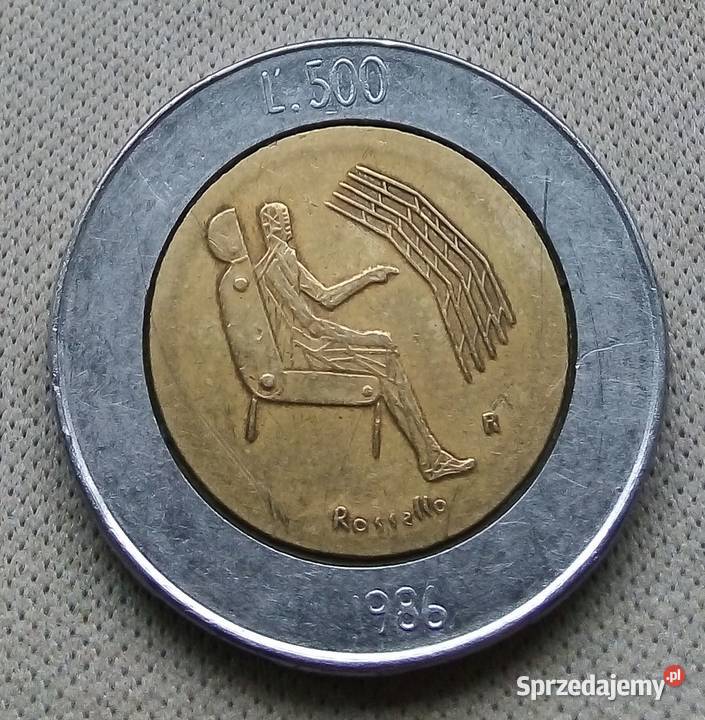 SAN MARINO500 LIRÓW 1986 r OKOLICZNOŚCIOWA Antyki, Sztuka, Kolekcje