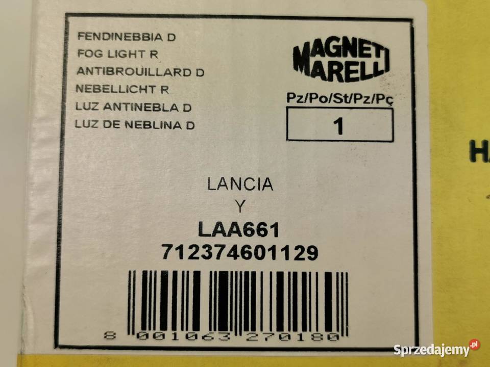 LAMPA HALOGEN PRAWY LANCIA Y 2003 NOWA MAGNETI