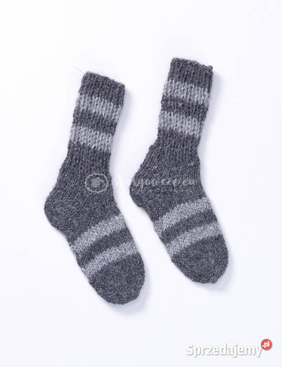 Wełniane ciepłe skarpetki ciemno szare w Szaflary sprzedam