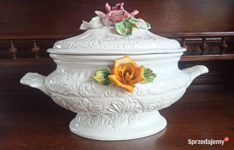 Waza z różami wielka Ręcznie zdobiona Wspaniałe pomorskie