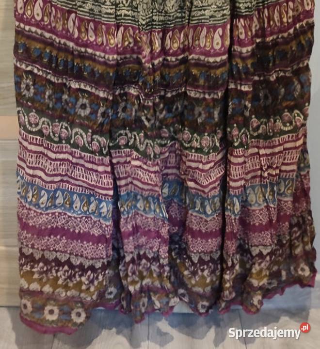 Przewiewna SPÓDNICA indyjska marszczona bawełna Lublin