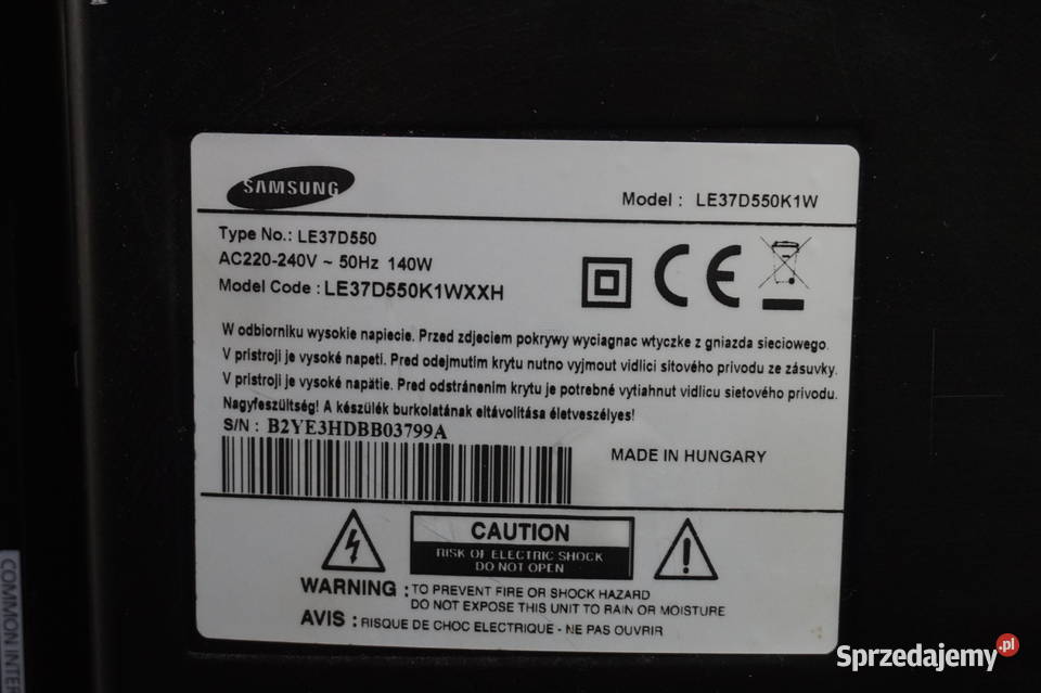 Telewizor Samsung 37 Led Hdmi Sprawny Wysyłka Telewizory Dąbrowa Tarnowska