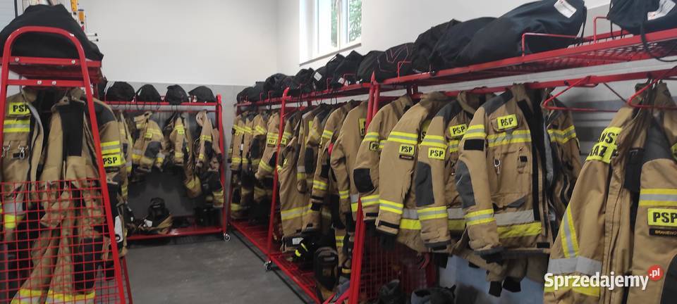 Wieszak do szatni strażaków OSP 9 stanowiskowy Bydgoszcz