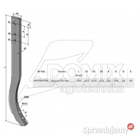 Słupica gruber agregat podorywkowy 750mm Golina