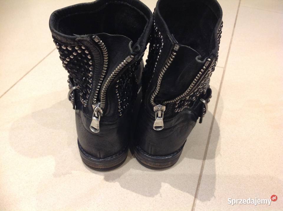 Wokery Damskie Skórzane 36 Czarne Nowa Sól