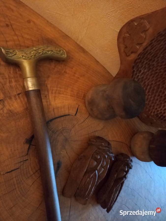 Talerz drewniany z motywem myśliwskim Lipno