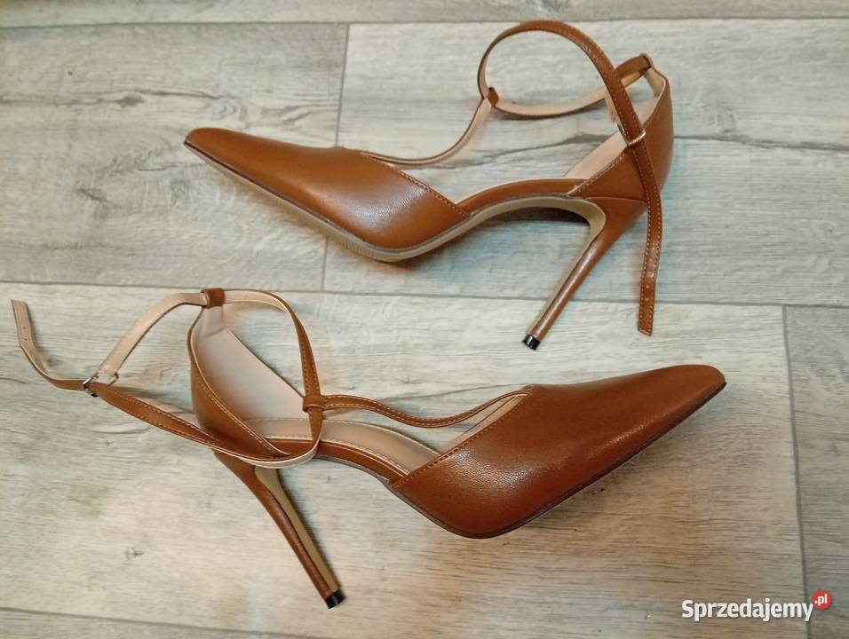 41 Brązowe czółenka szpilki wieczorowe z 26.2cm Czółenka Kraków