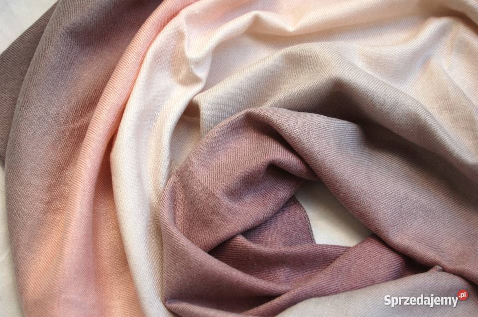 Pastelowy szal damski kremowo beżowoszaroróżowy Lublin sprzedam