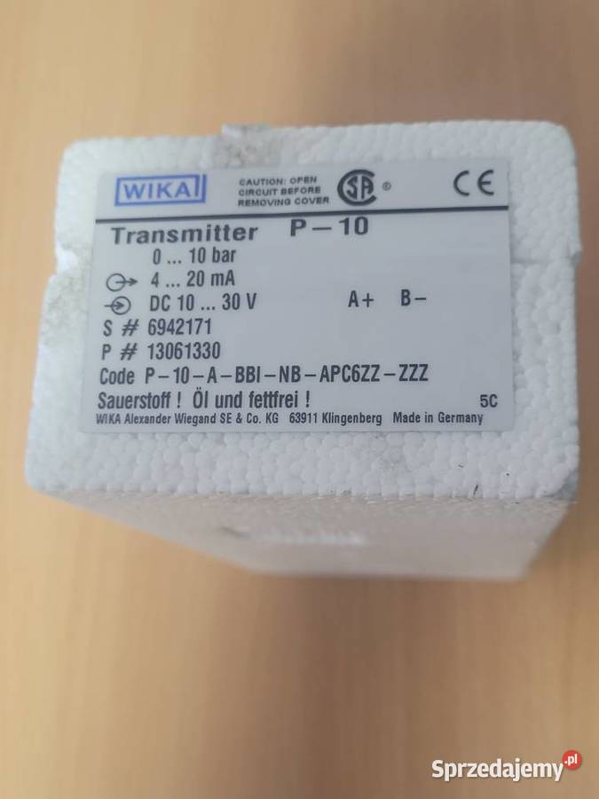 Wika P10 przetwornik ciśnienia pomorskie Orle sprzedam