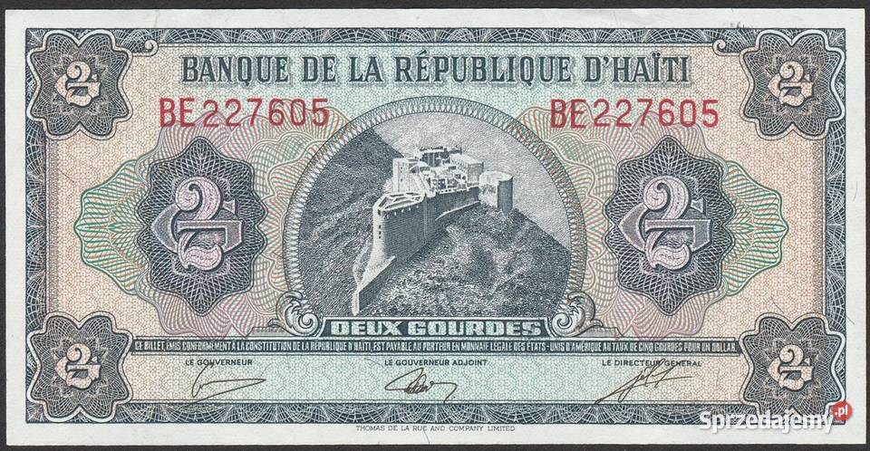 HAITI 2 GOURDES 1992 STAN BANKOWY UNC Łódź