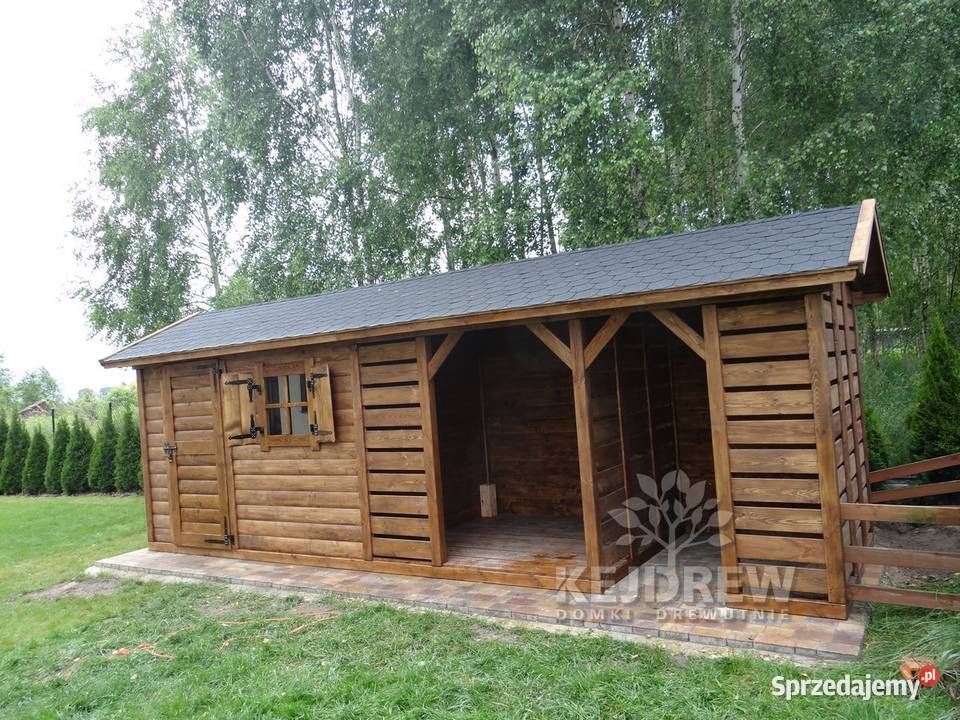 Domek z magazynkiem domek z werandą rekreacyjny Domki drewniane śląskie Piła Pierwsza