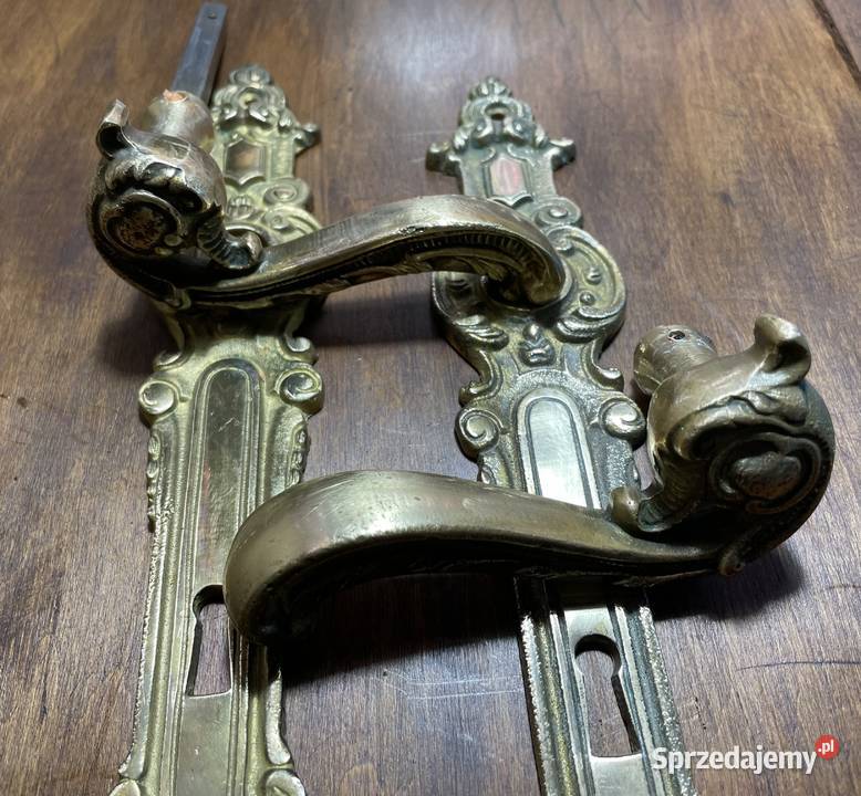 Stare klamki z szyldami z mosiądzu Łódź sprzedam