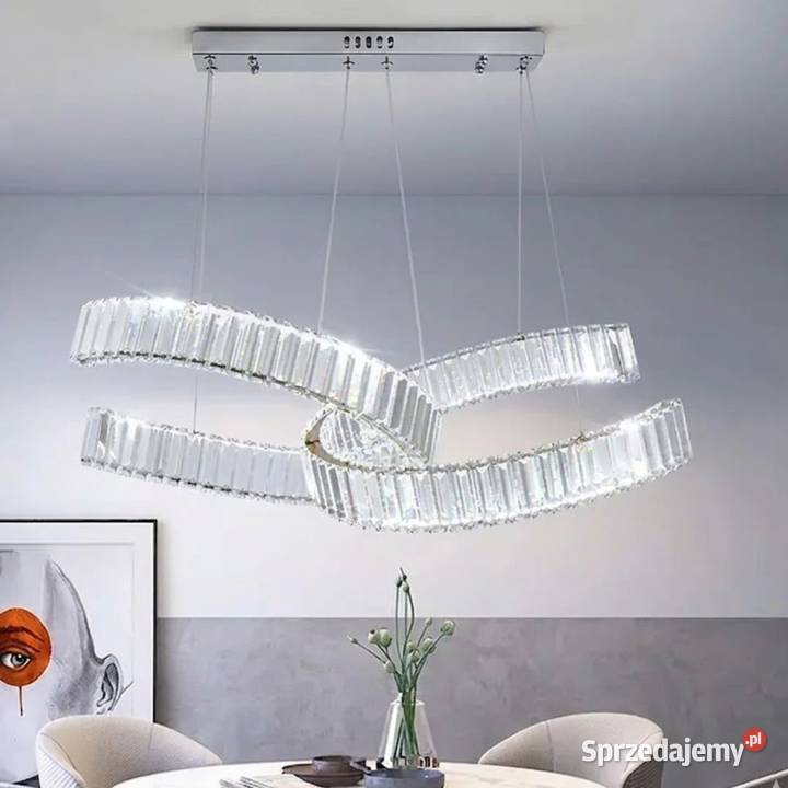 Żyrandol kryształowy nowoczesny srebrny glamour Lampy wiszące Warszawa