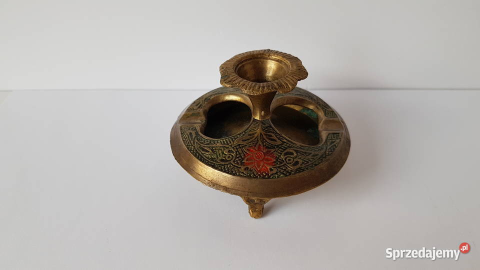 Stara mosiężna popielniczka popielnica świecznik Pozostałe śląskie Dąbrowa Górnicza
