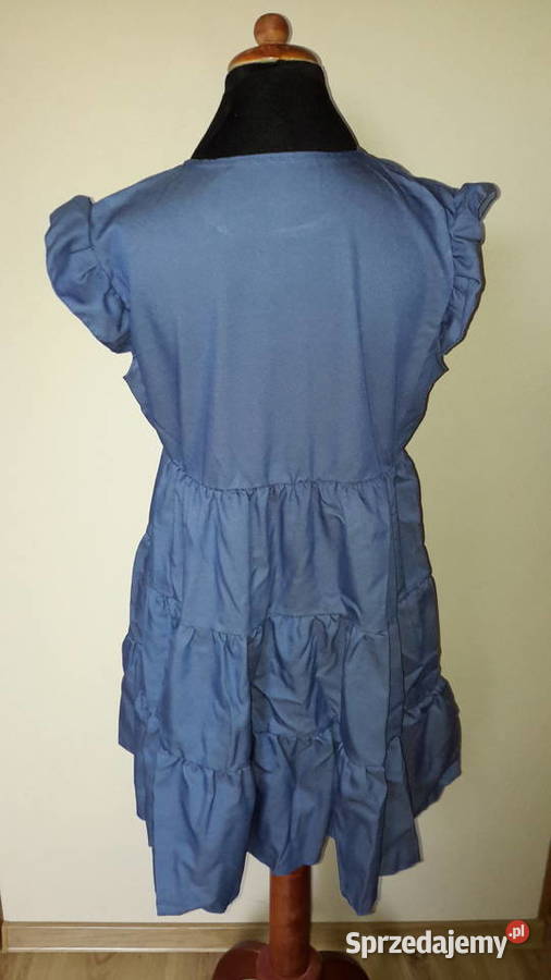 Niebieska letnia trapezowa mini sukienka z Rozmiar uniwersalny Piekary Śląskie sprzedam