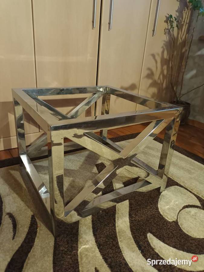Stelaż pod stolik kawowy glamour stal nierdzewna 60cm Biskupiec