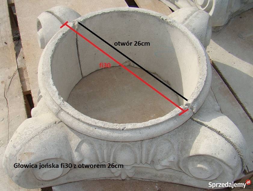 Głowica jońska fi30 do kolumn betonowych