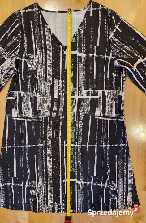 Wizytowa TUNIKA BLUZKA L w czarnobiały print lubelskie Lublin