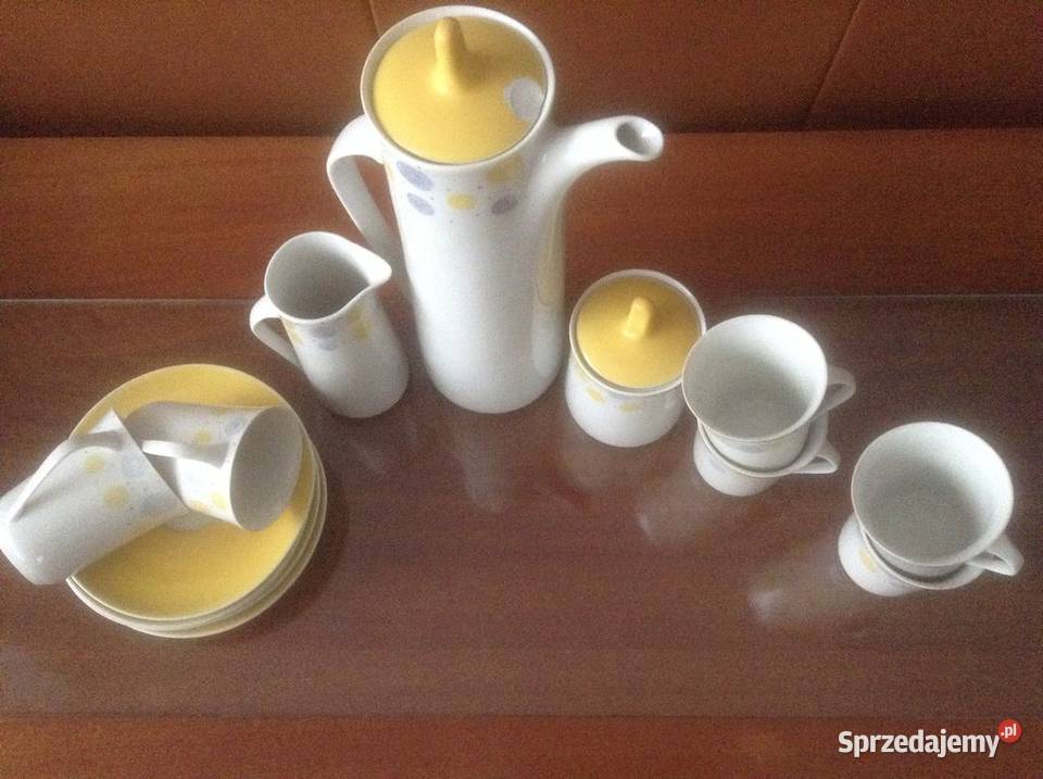 Polcelanowy serwis do kawy GOPLANA sygnowany Porcelana i szkło