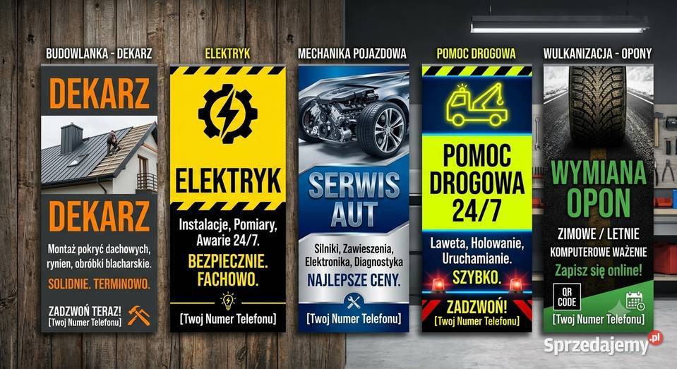 Baner reklamowy BUDOWLANKI i MECHANIKI Gotowy w Piaseczno reklama