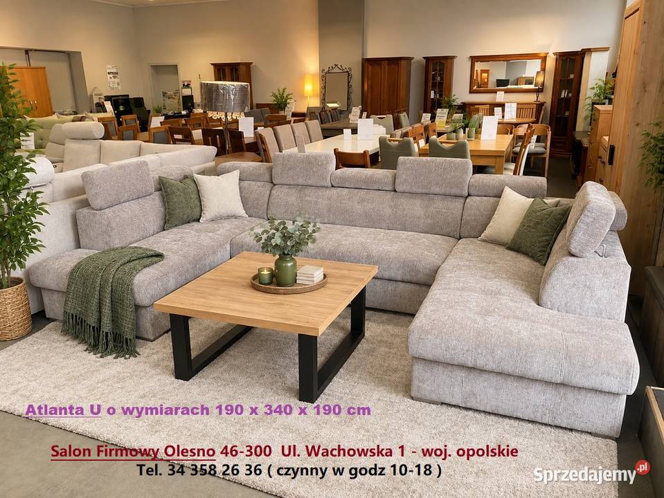 Narożnik U Atlanta 190 x 345 x 190 Tkanina Pyskowice
