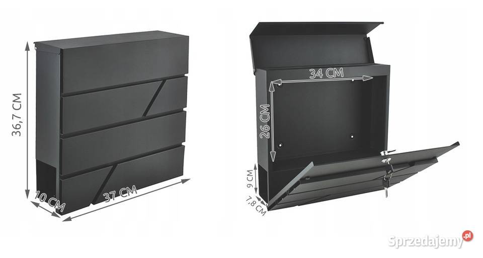 Skrzynka na listy z gazetnikiem czarna ocynk Zielonka sprzedam