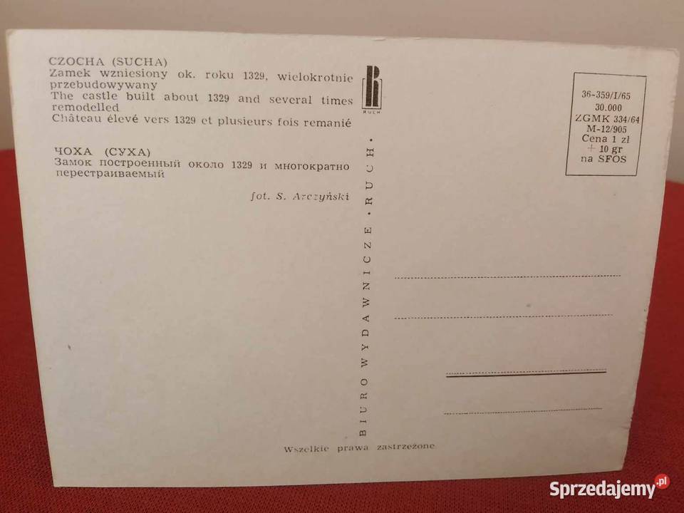 Zamek Czocha Pocztówka z 1965 roku dolnośląskie