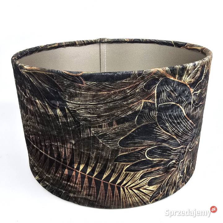 Glamour abażur cylinder ciemnozielony welur i Bronisze sprzedam