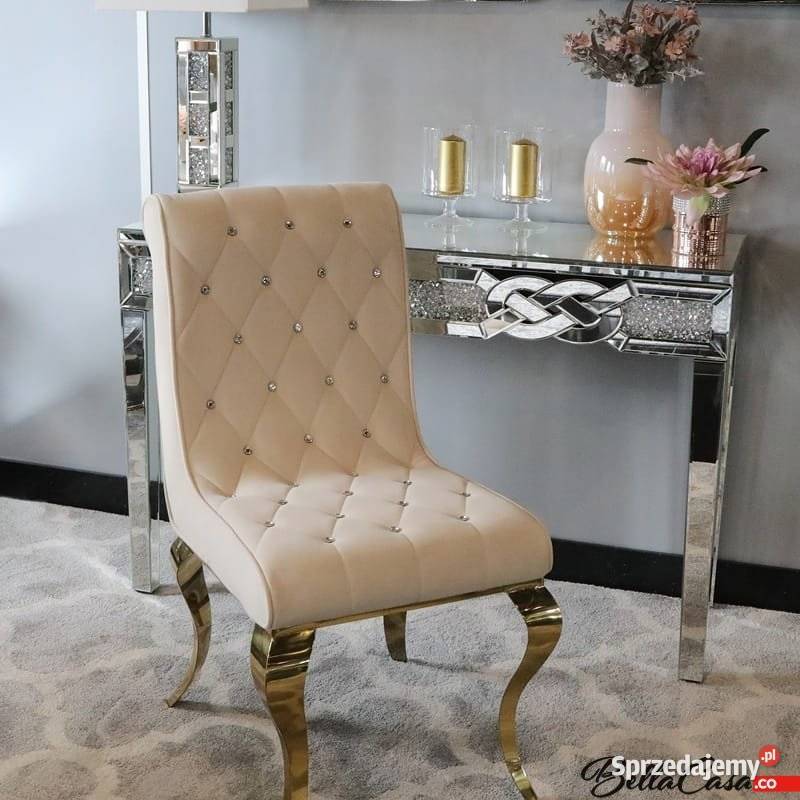 Krzesła glamour Hamilton Gold Tapicerowane RÓŻNE 53cm Krzesła mazowieckie Warszawa