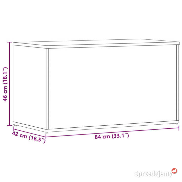 Skrzynia biała 84x42x46 materiał drewnopochodny