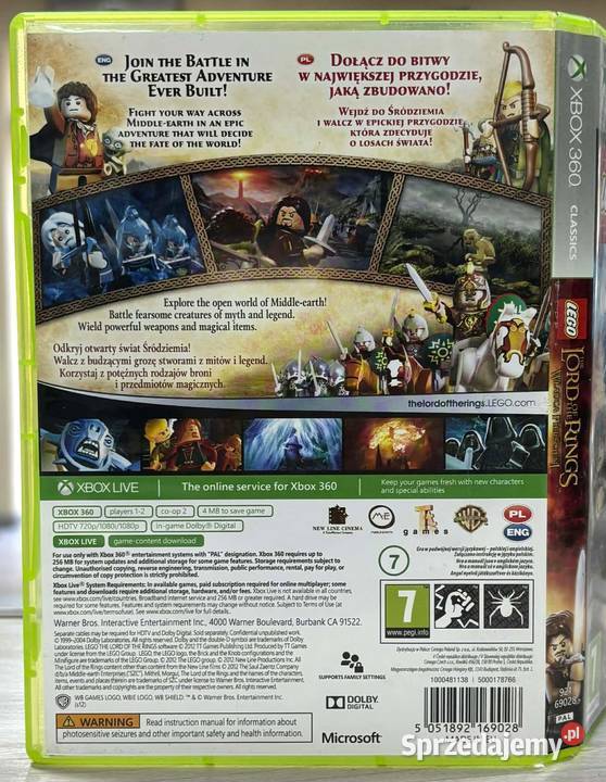 Gra Xbox 360 Lego Władca Pierścieni Elbląg sprzedam