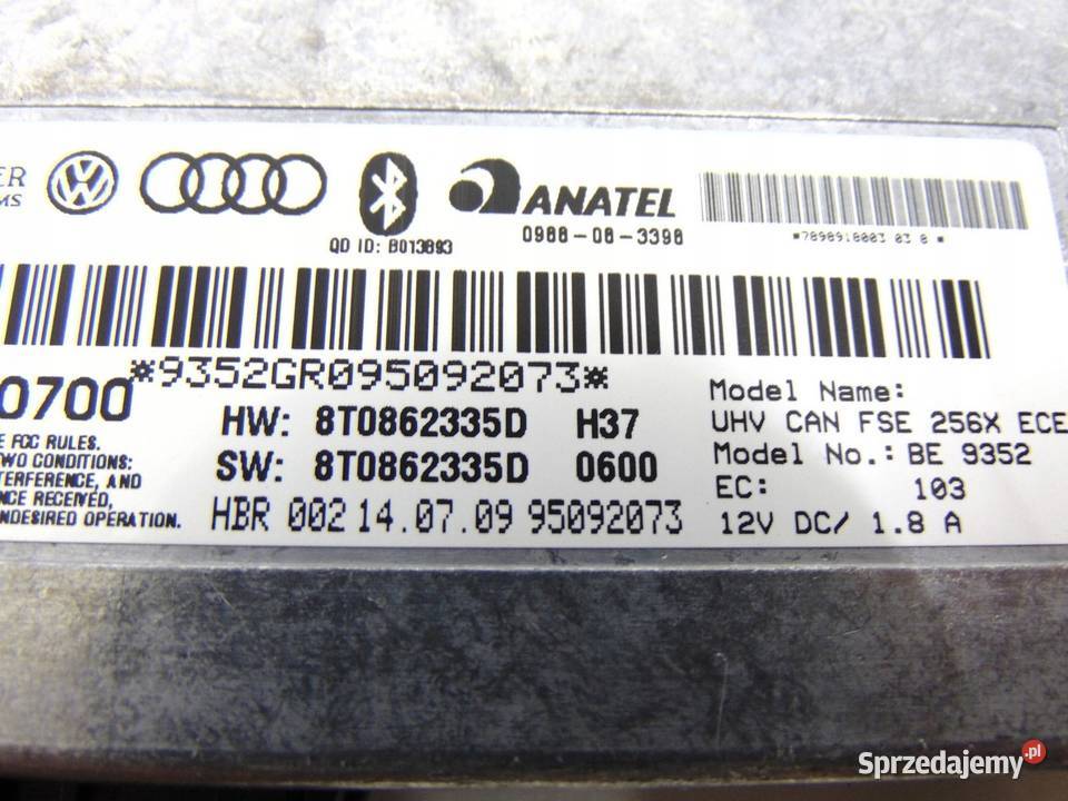 MODUŁ STEROWNIK BLUETOOTH 8T0862335D AUDI A5 A4 małopolskie sprzedam