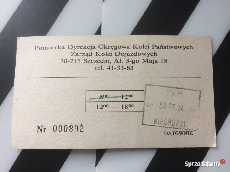 1044 Bilet Na Pociąg Turystyczny zachodniopomorskie Szczecin