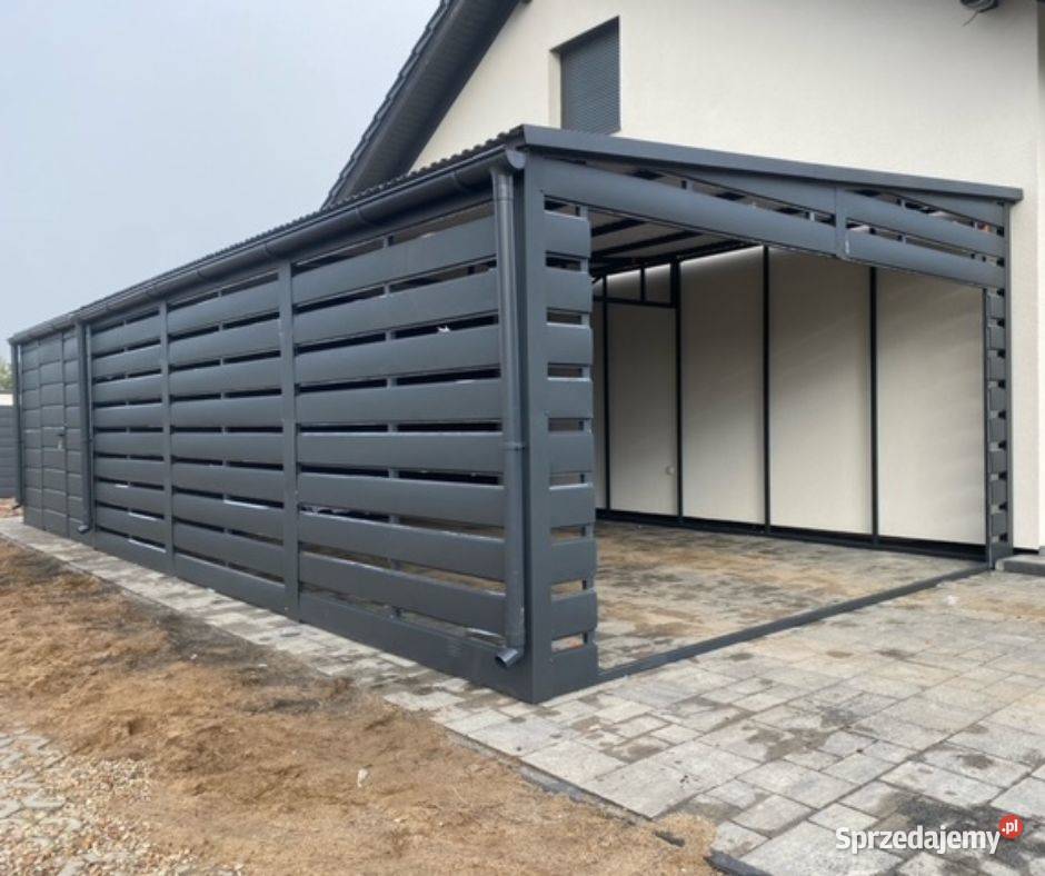 Carport na samochód z Pomieszczeniem blacha mazowieckie Sochaczew