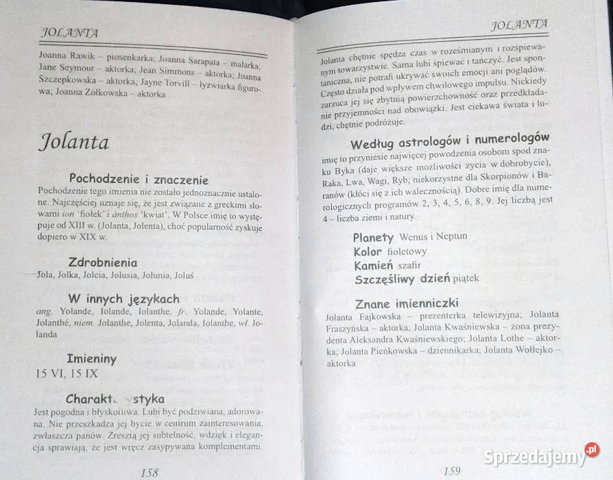 Księga imion Tajemnice imion Skarbczyk imion sprzedam