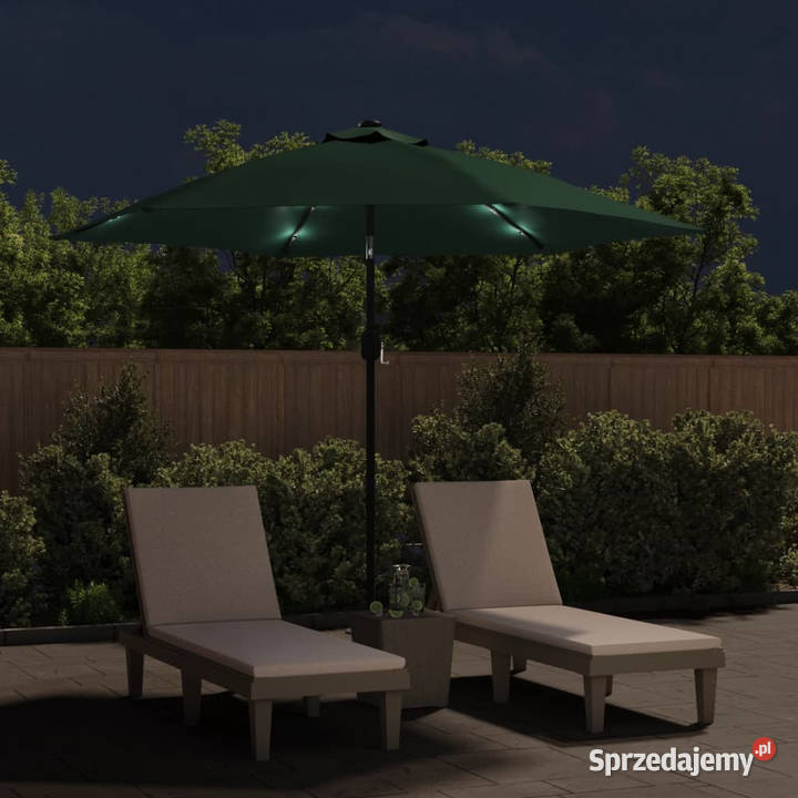 Parasol z LED na wysięgniku 3 m zielony WM42203 Warszawa