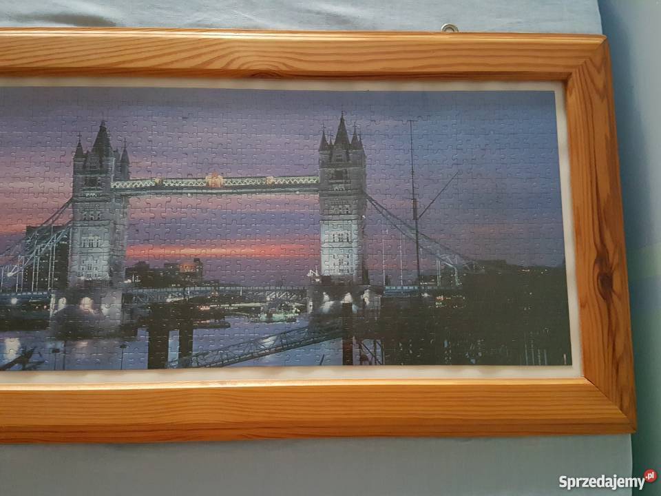 Obraz TOWER BRIDGE duży drewniana rama z puzzli Dom i Ogród Złotniki sprzedam