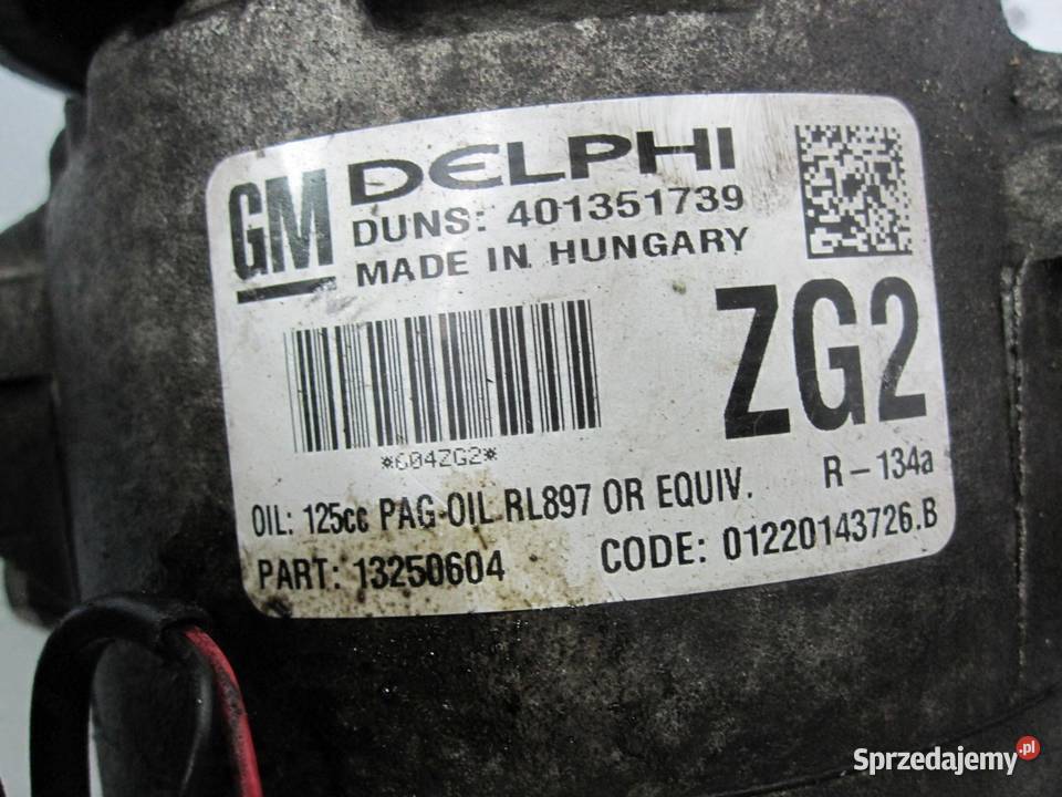 ASTRA ZAFIRA 16 16V A16XER 115 sprężarka Kompresory klimatyzacji