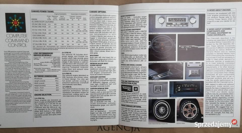 1981 Chevrolet Camaro USA prospekt folder Antykwariat Antyki, Sztuka, Kolekcje sprzedam