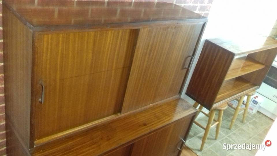 Komoda PRL 2 nadstawki mahoń ładna 100cm