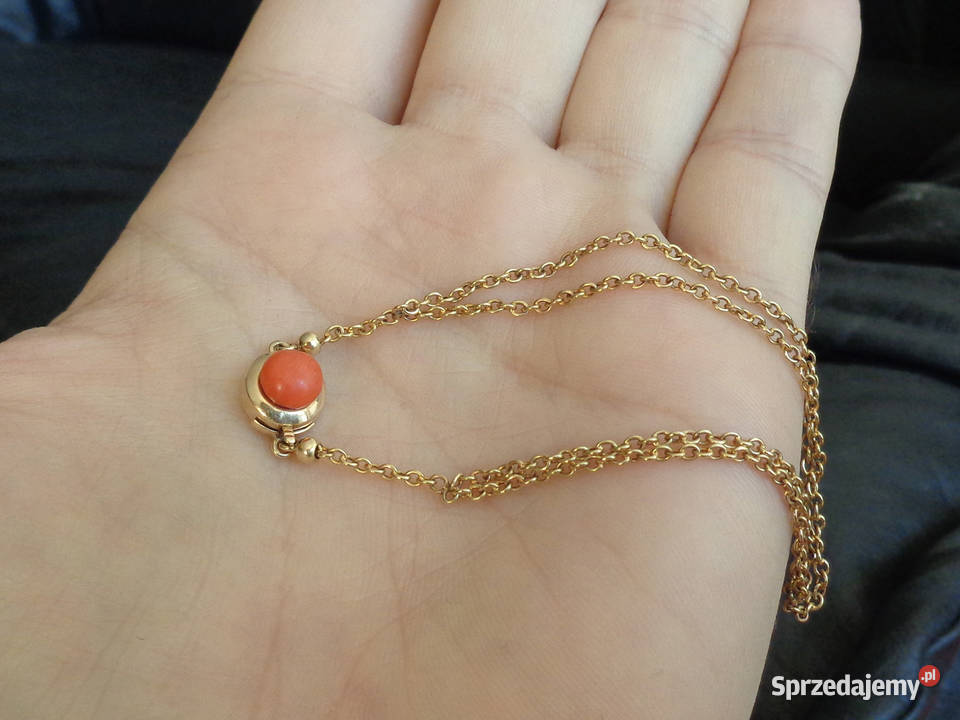 Bransoletka Złota z Koralem Brzeg